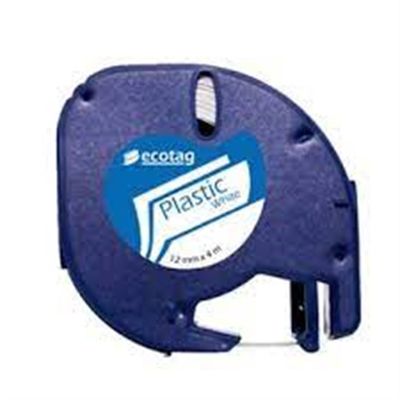 Ecotag Plastik Etiket Beyaz 12mm*4m