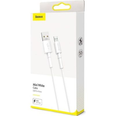 Baseus Mini White Micro USB Usb Şarj Kablosu 0.5cm Beyaz