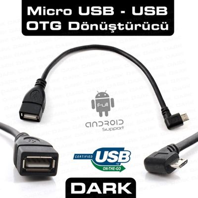 Dark Micro USB 2.0 Tablet ve Akıllı Telefon İçin USB Giriş Dönüştürücü OTG Kablo