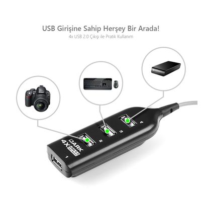 Dark Connect Master U24, 4 Port USB Hub
