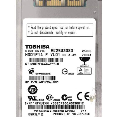 TOSHIBA MK2533GSG 250 GB 1.8" 8mm Micro Sata HDD